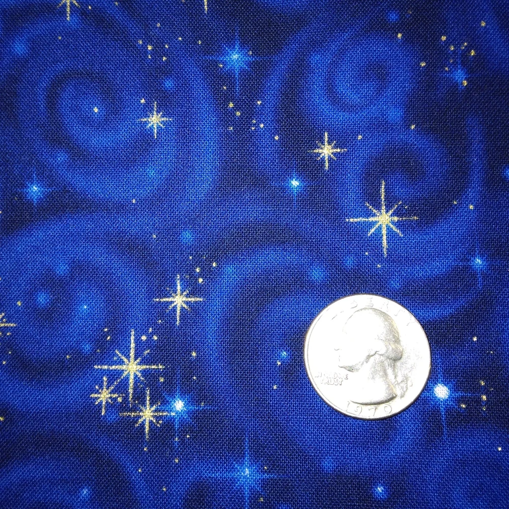 FABRIC Robert Kaufman Stargazers In midnight, 2 Yards